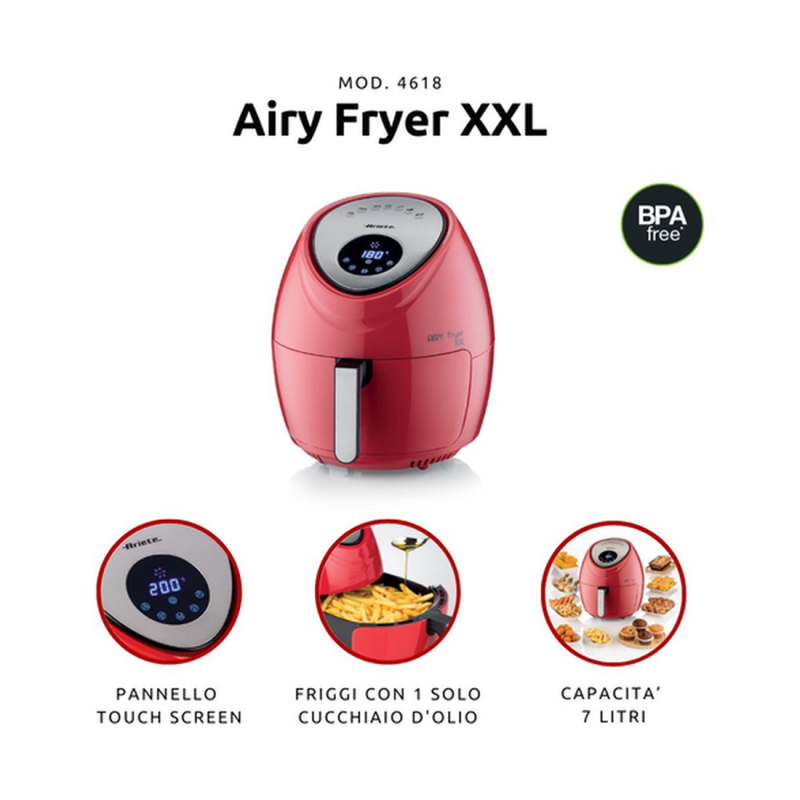 ARIETE FRITEUSE AIRFRYER RED MAX 5,5 L 4618 ARIETE